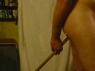 Masturbating with broom in my asshole