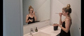 Makeup brush masturbation