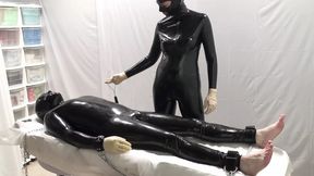 Mrs. Dominatrix and her experiments on a slave. 2 angles