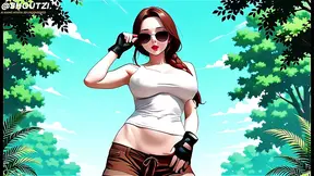 Lara Croft's Wild 3D session - Deep Throating & Cowgirl Bounces on