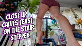 Close Up Calves Tease On The Stair Stepper