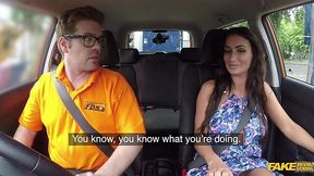 Busty Cheating Milf Slams Instructor's Dick in Fake Driving School Fuck