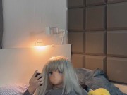 Kigurumi gets home after a night out for some more fun