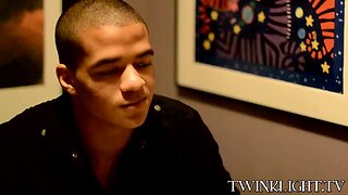 Teen dude sucks penis before hard interracial analpounding
