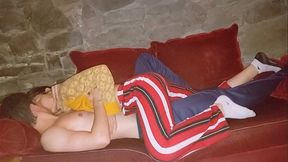 Making love secretly on the couch in the basement of my parents'_ house!!