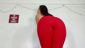 Asian Goddess Letting Out Bubbling Farts in Her New Red Leggings - by Kiara Nissei - Part 4