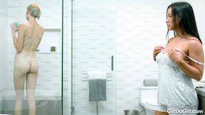 ”Im sharing a shower with my stepmommies Girlfriend”