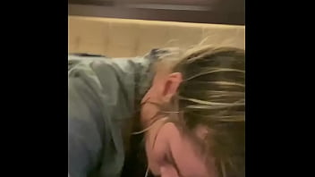 Blonde in knee highs rides cock
