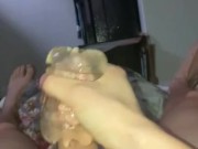 Olive oil fleshlight makes me cum