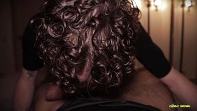 POV Twink Blowjob Cum Eating Nico Mucci Sucking Sweaty Daddy Camilo Brown&#039;s Big Uncut Cock