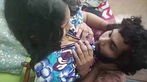 Horny Desi Couple Kiss And Press Boobs Passionately