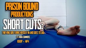 Short Cuts: Thieving Girl Turns Herself In And Goes To Jail Part 1 - Blonde Thief Self Surrenders To Police, Is Locked Up and Processed Through Jail Intake Procedure Then Locked Naked In Cell - 1080p - MP4