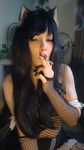 Goth Maid smoking for you(full vid on my 0nlyfans/ManyVids)