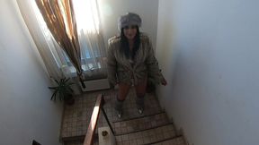 luxurious fur and downjacket fetish ending with cum on my outfits