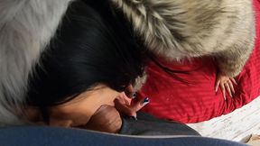 luxurious fur and downjacket fetish ending with cum on my outfits