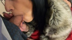 luxurious fur and downjacket fetish ending with cum on my outfits