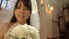 Young busty Japanese bride in church - Big Asian tits fetish