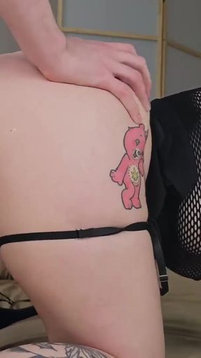 Hot redhead gothic girl with pigtails gets creampied after bouncing on a big white cock   Clip 1