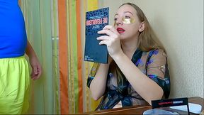 Slutty Step Sister Gets Cum on her Hair and uses Sperm as a Mask! Hair Fetish with Blowjob - Nata Sweet