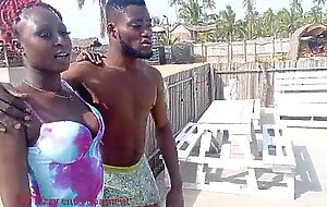 Newly wedded couple went out to swim in their honey moon