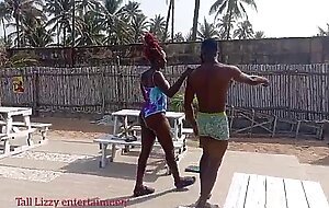 Newly wedded couple went out to swim in their honey moon