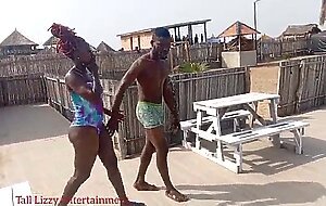 Newly wedded couple went out to swim in their honey moon