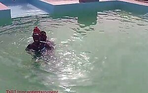 Newly wedded couple went out to swim in their honey moon