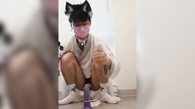 Perverted Asian chap is having fun in front of the cam