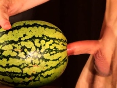 water melon cum - fucking a melon and cumming