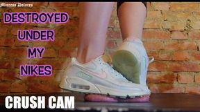 Destroyed under my Cruel Nike Air Max 90 - very cruel cock and ball trampling shoejob by Mistress Dolores **CRUSH CAM version**