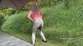 serina gomez lost in holland wetting jeans outdoors