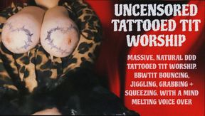 UNCENSORED TATTOOED TIT WORSHIP 🖤