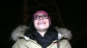 Cute Nerd With Glasses Fucked In The Park At Night