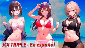 Three Anime Friends Guide You Through Hot JOI Masturbation Session