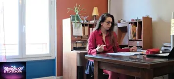 Hot MILF gives boss a sensual blowjob at the office