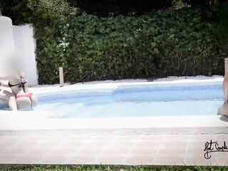 Having joy in a pool of a swinger club!!