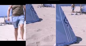 A Bulging Daddy at the Beach