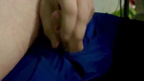 Fat man jacks off to huge cumshot in his underwear