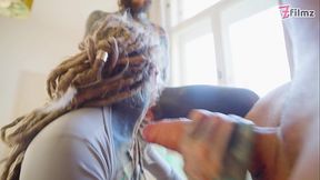 Pandora's sexy avatar girl takes double anal with 3 big uncut cocks