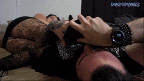 Shy Goth Cutie Gives Blowjob and Gets Feet Worshipped for the First Time