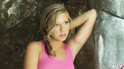 Handsome teen Chastity Lynn gets surrounded by two big peckers