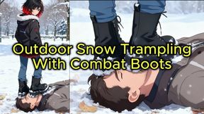 Snow Outdoor Trample Face Crush in Combat Boots