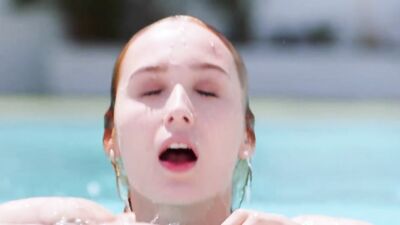 Petite teen Kelly Collins is getting bonked by the pool
