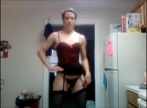 Cute Femboy Crossdresses on Webcam