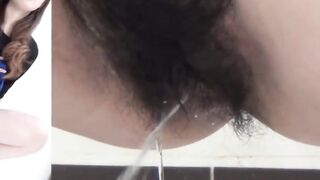 Hairy Japanese pussies spraying piss in horny compilation