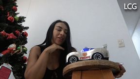 Natacha Destroys Grey Cute Car