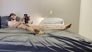 Stamina training with stroking/ vibrating/ sucking toy to cumshot