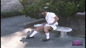 Student Has No Panties On Underneath Her Skirt