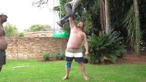 Multiple Lifts - Big Guys Dominate & Manhandle Tiny Guys in Size Comparison