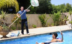 Pool side sex with the guy who cleans the pool